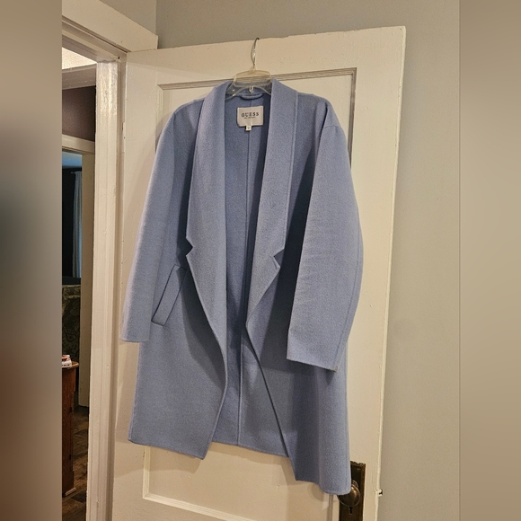 Guess Jackets & Blazers - GUESS Women's Light Blue Open Front Coat - Size Medium
